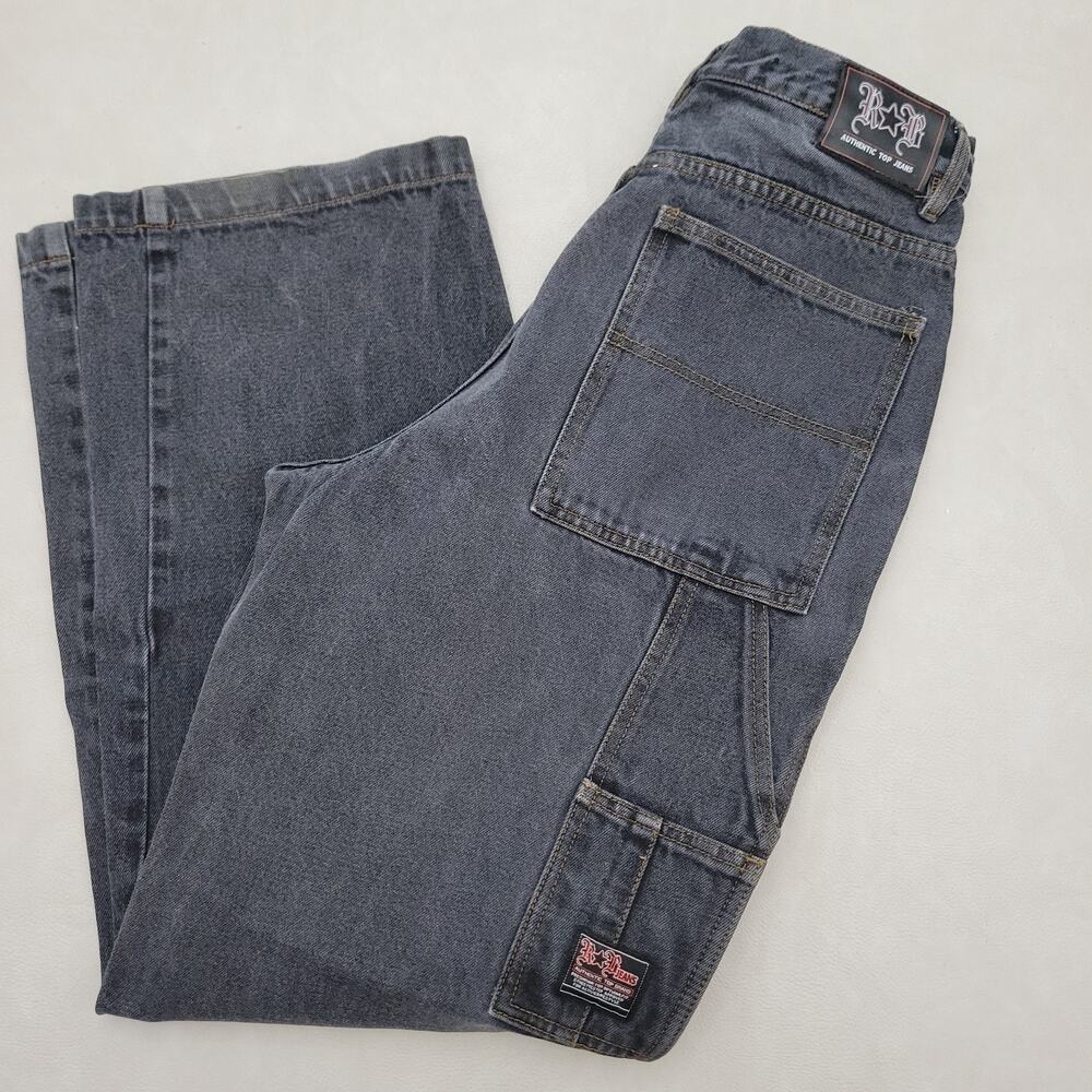 Vintage R&B Jeans 32x32 Baggy Wide Leg Carpenter Denim Y2K 90s Skate Grunge